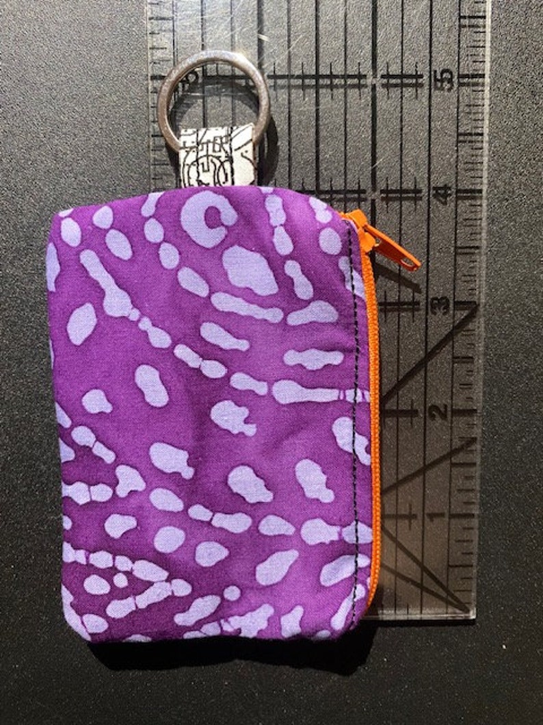 Small Keychain Coin Purse Zippered Pouch With Embellishment Etsy