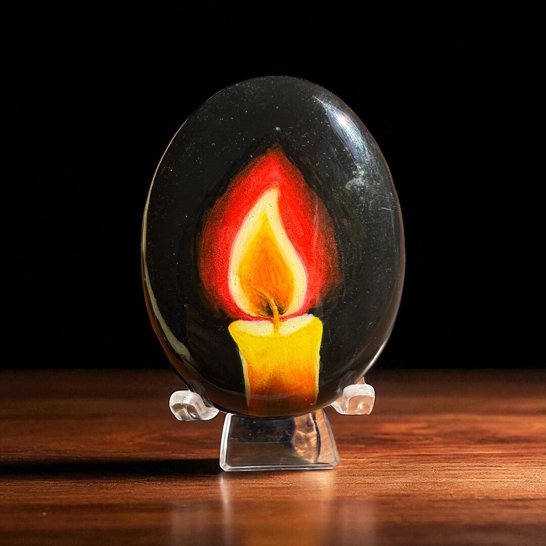 Candle Painted Rocks, Unique Home Decor - Etsy