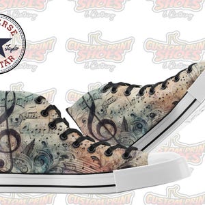 Custom Printed Genuine CONVERSE Canvas High Top Trainers Shoes | Music Inspired | Art Lovers Personalised Gift
