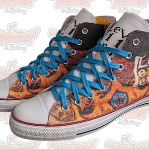 Custom Printed Genuine Converse Canvas High Top Trainers Shoes | YOUR CUSTOM DESIGN | Music Lovers Personalised Gift
