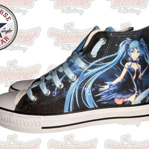 Custom Printed Genuine Converse Canvas High Top Trainers Shoes | YOUR CUSTOM DESIGN | Art Lovers Personalised Gift