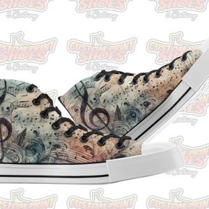 Custom Printed Converse Style Canvas High Top Trainers Shoes | Music Inspired | Art Lovers Personalised Gift