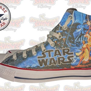 Custom Printed Genuine Converse Canvas High Top Trainers Shoes | YOUR CUSTOM DESIGN | Film Lovers Personalised Gift