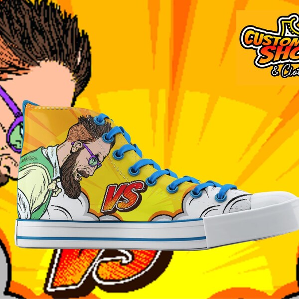 Unicon Cartoon Pattern Print Men Women's High Top Shoes