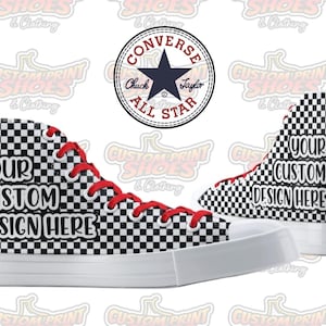 Custom Printed Genuine Converse Canvas High Top Trainers Shoes | YOUR CUSTOM DESIGN | Art Lovers Personalised Gift