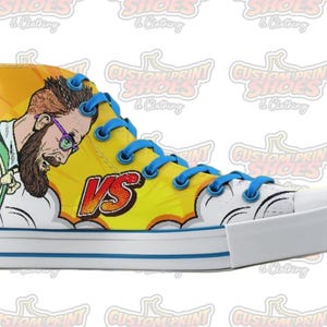 Scarpe da ginnastica alte personalizzate con fumetti / Scarpe in tela personalizzate