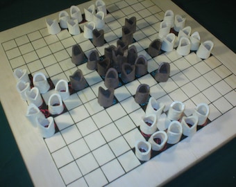 Hnefatafl & Morris two sided game