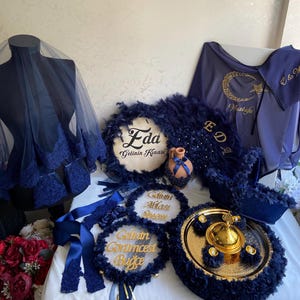 Navy Blue Henna Night Set: Turkish Bridal Accessories