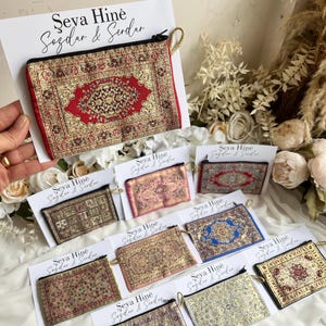 Premium Henna Partygeschenk, Mini Brieftasche auf personalisierter Karte, Henna Nacht Geschenke für Gäste, Henna Bevorzugungen, Brautparty Henna, Brautjungfer Bevorzugung