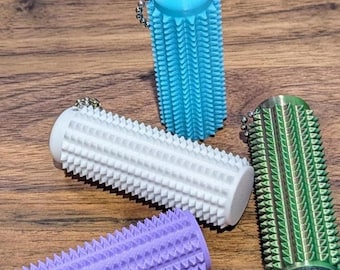 Pain Stim Sensory Spiky Fidget Squeezer Keychain, many color options, 3d printed, gift