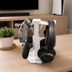 Multiple Controller And Headset Stand, Many color options, 3d printed, functional, decorative, modern, gift