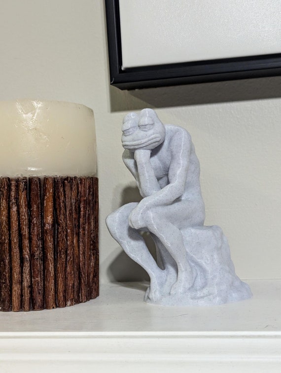 PEPE The Thinker Statue/Figure (2 Sizes), Many color options, 3D Printed, funny, meme, gamer, gag gift