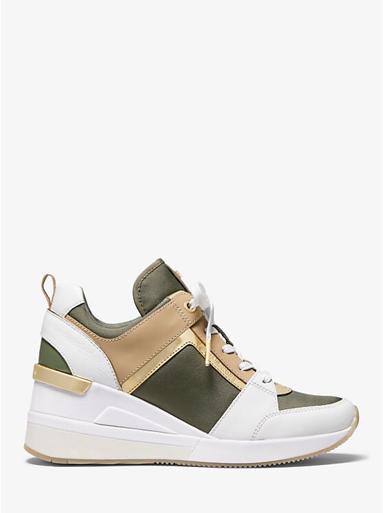 georgie leather and canvas trainer