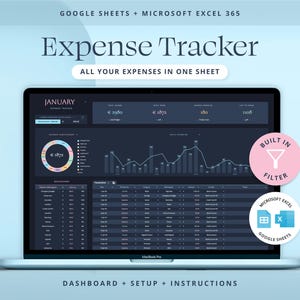 Expense Tracker Google Sheets Bill Tracker Excel Spreadsheet Personal Finance Template Dark Mode
