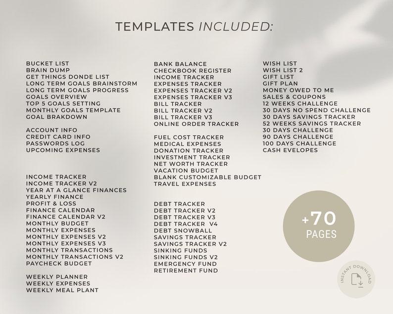 Financial Binder Template