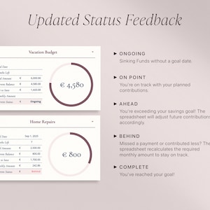 Sinking Funds Planner Template, Financial Planner
