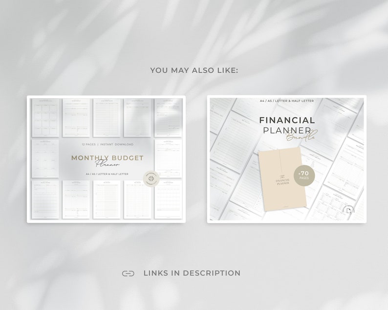 Monthly finance planner BUNDLE
