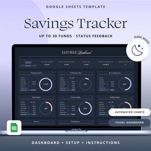Sinking Funds Spreadsheet, Savings Tracker Google Sheets , Savings Planner Spreadsheet, Financial Dashboard, Personal Finance Planner.