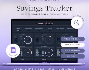 Spreadsheet voor tegoeden, Google Spreadsheets voor besparingentracker, spreadsheet voor spaarplanner, financieel dashboard, planner voor persoonlijke financiën.