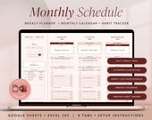 Monthly Life Planner Spreadsheet Google Sheets Daily To Do List Task Tracker Template Daily Weekly Schedule Template Monthly Calendar Excel.