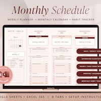 Weekly Time Blocking Planner Spreadsheet 24 Hour Weekly Schedule ...