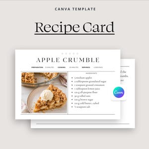 EDITABLE Recipe Card Bundle Recipe Book Printable Family Cookbook, Kitchen Planner (6 in x 4 in)