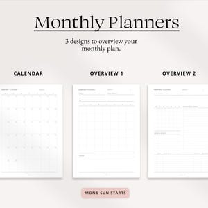 Monthly Planner printable, Undated Monthly Calendar Planner, Monthly Checklist bundle.
