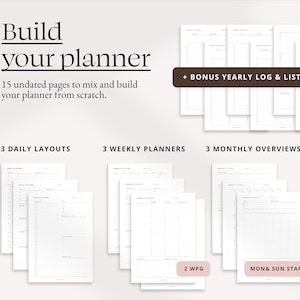 Daily Weekly and Monthly Printable Planner Inserts.