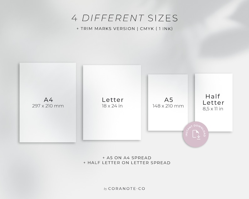 A5 weekly agenda. A4, A5, Letter and half letter Planner inserts. Printable A5 planner bundle.