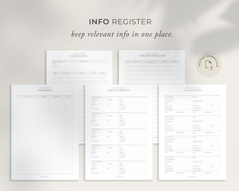 Printable Expense Tracker