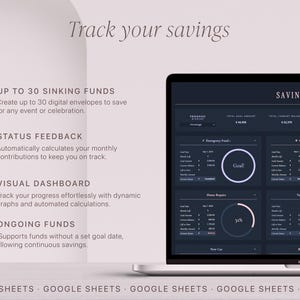 Savings Tracker Spreadsheet, Google Sheets Savings Dashboard,