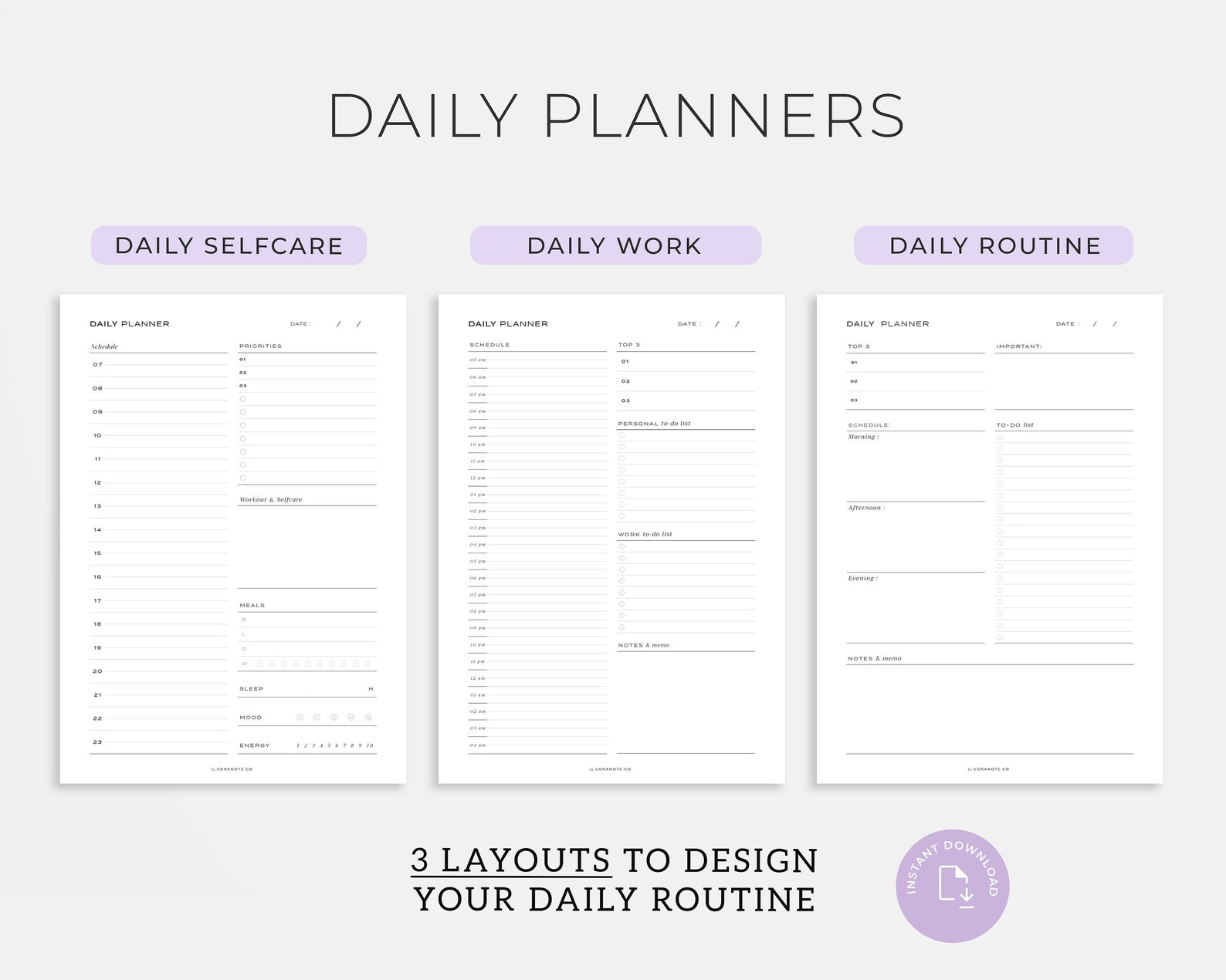 Daily Weekly Monthly Printable Planner Templates Undated Planner Bundle ...