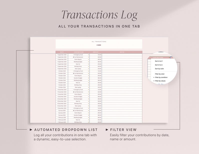 Money Management, Personal Finance Spreadsheet Planner