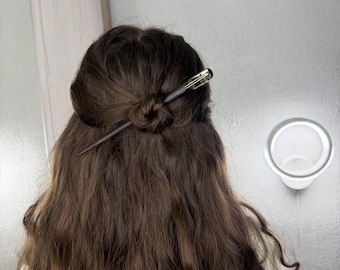 Handmade Wenge Wood Resin Lavender Hair Stick – Botanical Fairy Hair Pin