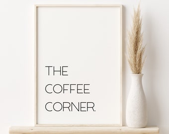 Coffee Corner Poster: Minimalist Coffee Bar Art (Digital Download)