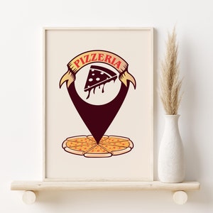 Pizzeria Poster, Kitchen Wall Art, High Quality Poster, Digital Download, Vintage Pizza Poster, Italian Restaurant Decor, Kitchen Art Print