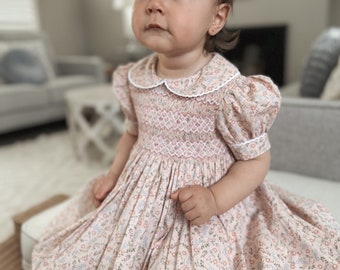 Hand Smocked Meadow Whisper Girl Kid Child Dress | Party Dress | Handmade  | Hand Embroidered