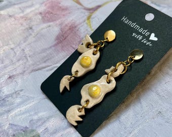 Hängeohrstecker Obvious Egg Unikat Keramikschmuck