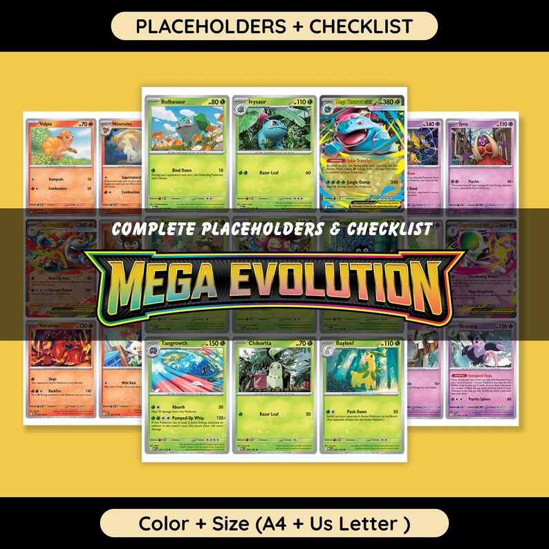 Mega Evolution Checklist.pdf Mega Evolution: Base Set Master TCG Placeholder Binder Set Pages With ...