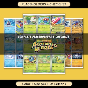 Mega Evolution: Ascended Heroes Set Master TCG Placeholder Binder Set Pages with Checklist Printable, Digital Download