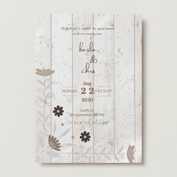 Karla & Chris | Wedding | Template| Printable | Farm House