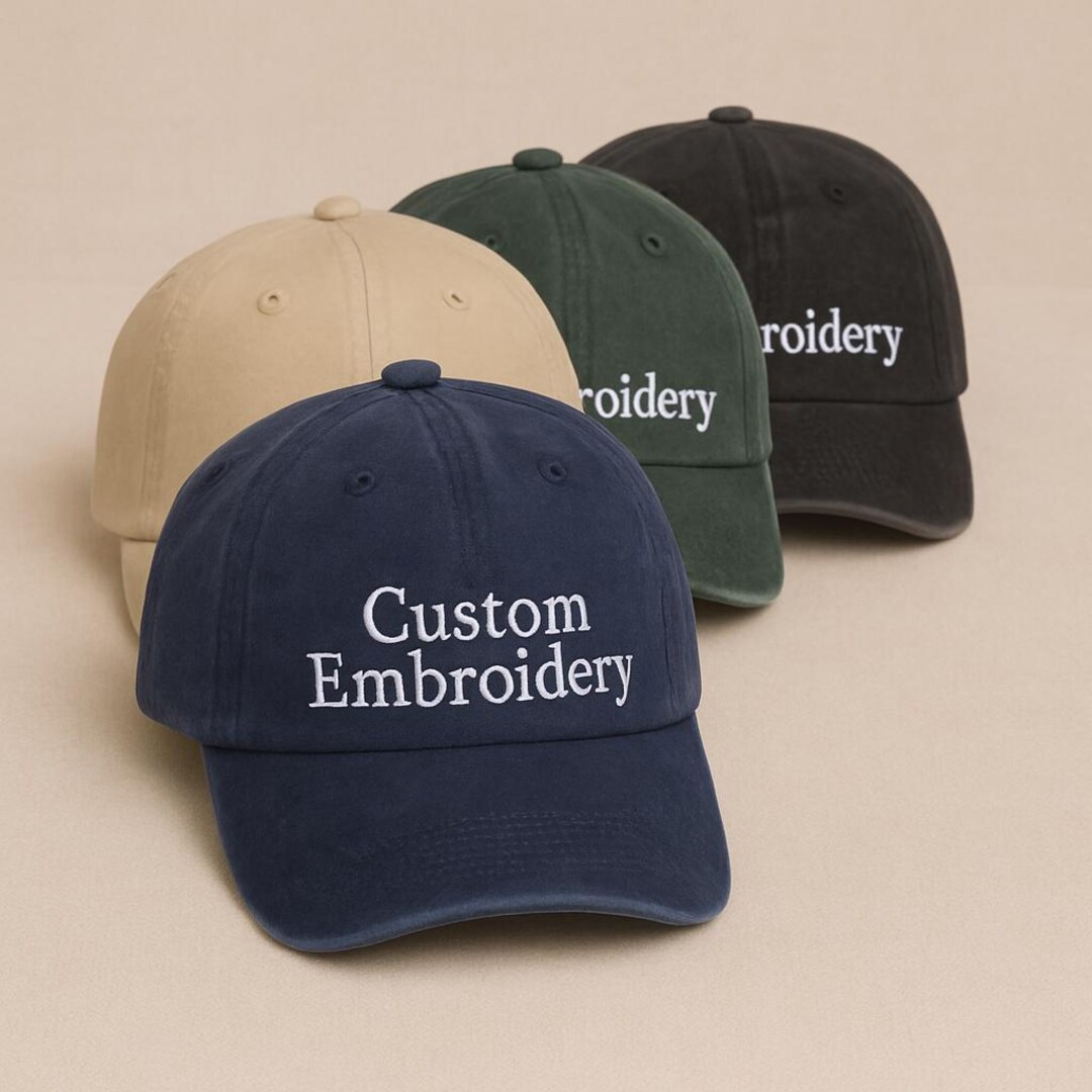 Custom Embroidered Cap, Personalized Logo & Text Monogrammed Hat ...
