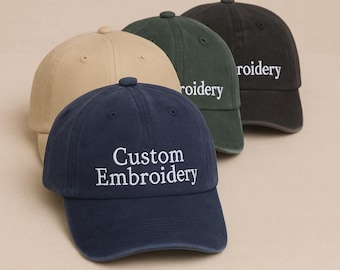 Custom Embroidered Cap, Personalized Logo & Text Monogrammed Hat, Unisex Baseball Cap, Vintage Bachelorette Hat, Cute Dad Cap, Birthday Gift