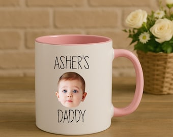 Custom Baby Face Mug for Dad, Personalized Name Mug with Photo, Fathers Day Gift for Dad, Custom Baby Photo Dad Coffee Mug, New Daddy Gift