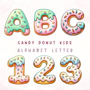 Donut Font Clipart PNG - Lettere e numeri dell'alfabeto Donut - Lettere del font Donut PNG - Donut Lover - Lettere di glassa gocciolante