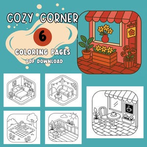 Cozy Spaces Coloring Pages: Easy Designs for Adults & Kids (PDF Download)