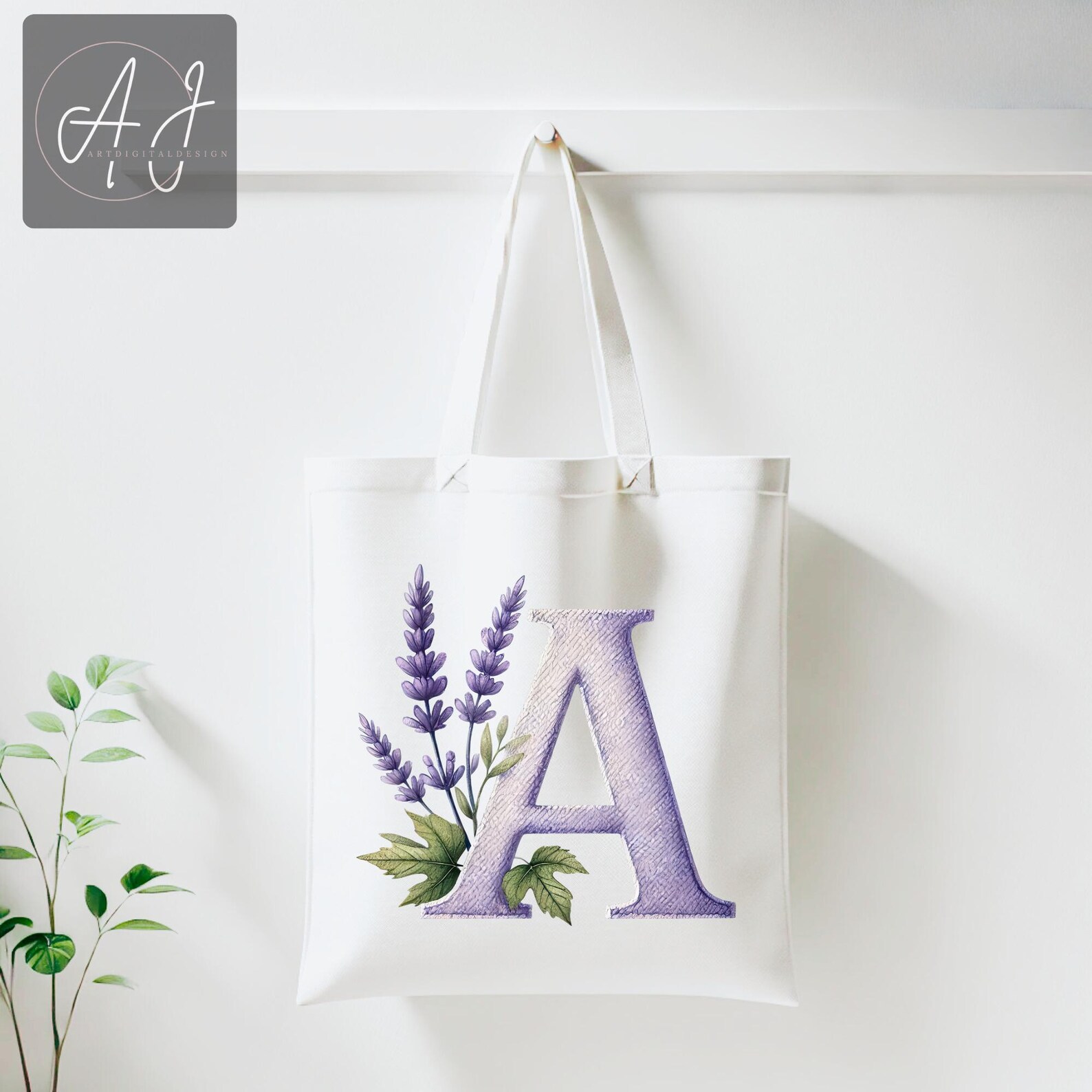 Floral Alphabet Clipart: Purple Watercolor Letters (PNG) - Etsy
