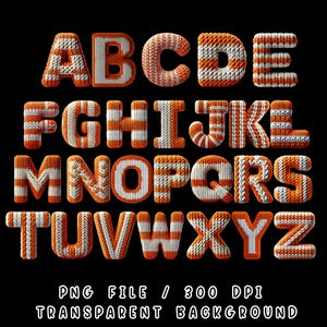 Knitted Alphabet PNG: Cozy Yarn Letters Sublimation Design (digital ...