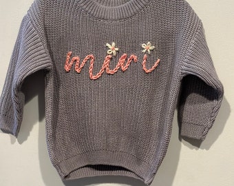 Chunky Knit Hand Embroidered Sweater