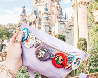 Classic Button Collage Bag Charm | Enchanted Castle & Sparkling Crystal Beads | Women Handbag Charms, Bag Accessories, Purse Chain